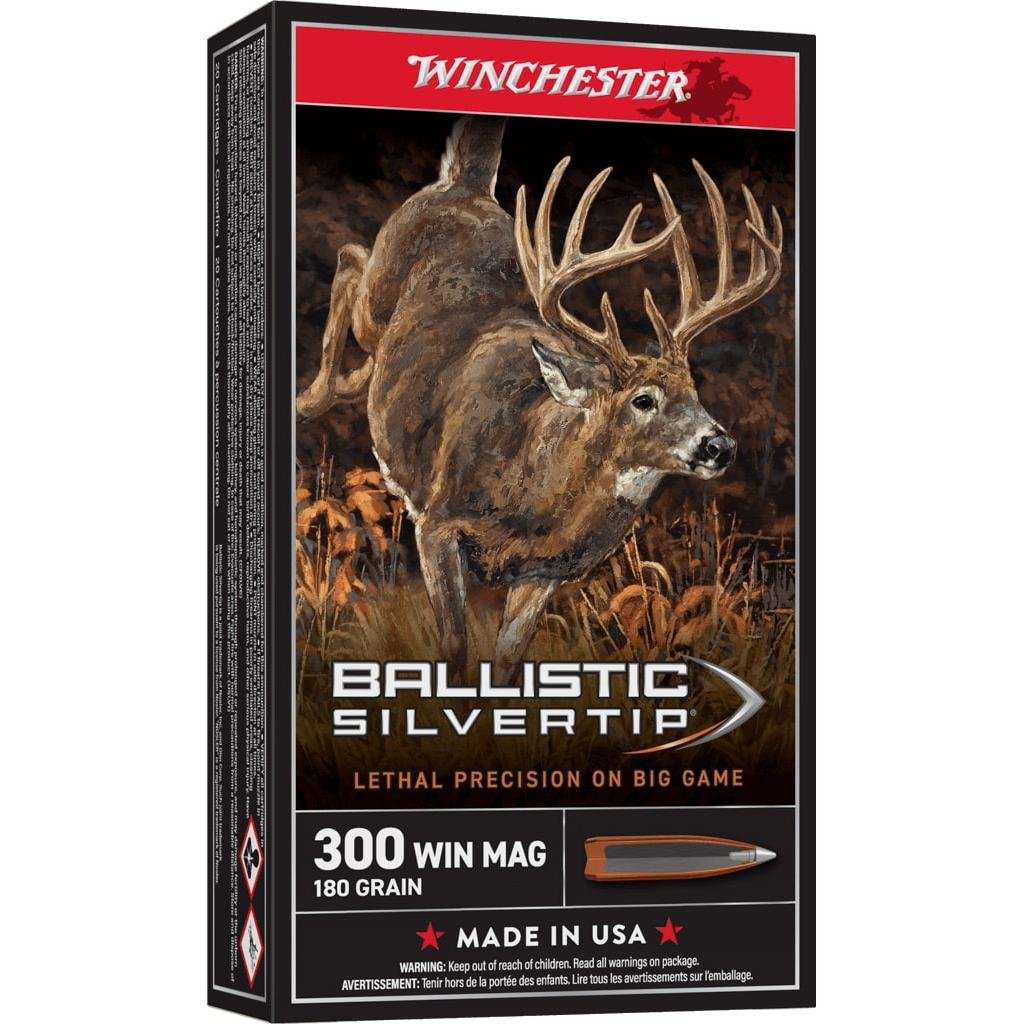 Winchester Ammo SBST300 Ballistic Silvertip 300 Win Mag 180 gr Polymer Tip 20 Per Box/ 10 Cs - Winchester - RAPID CONTROLLED EXPANSION POLYMER TIP