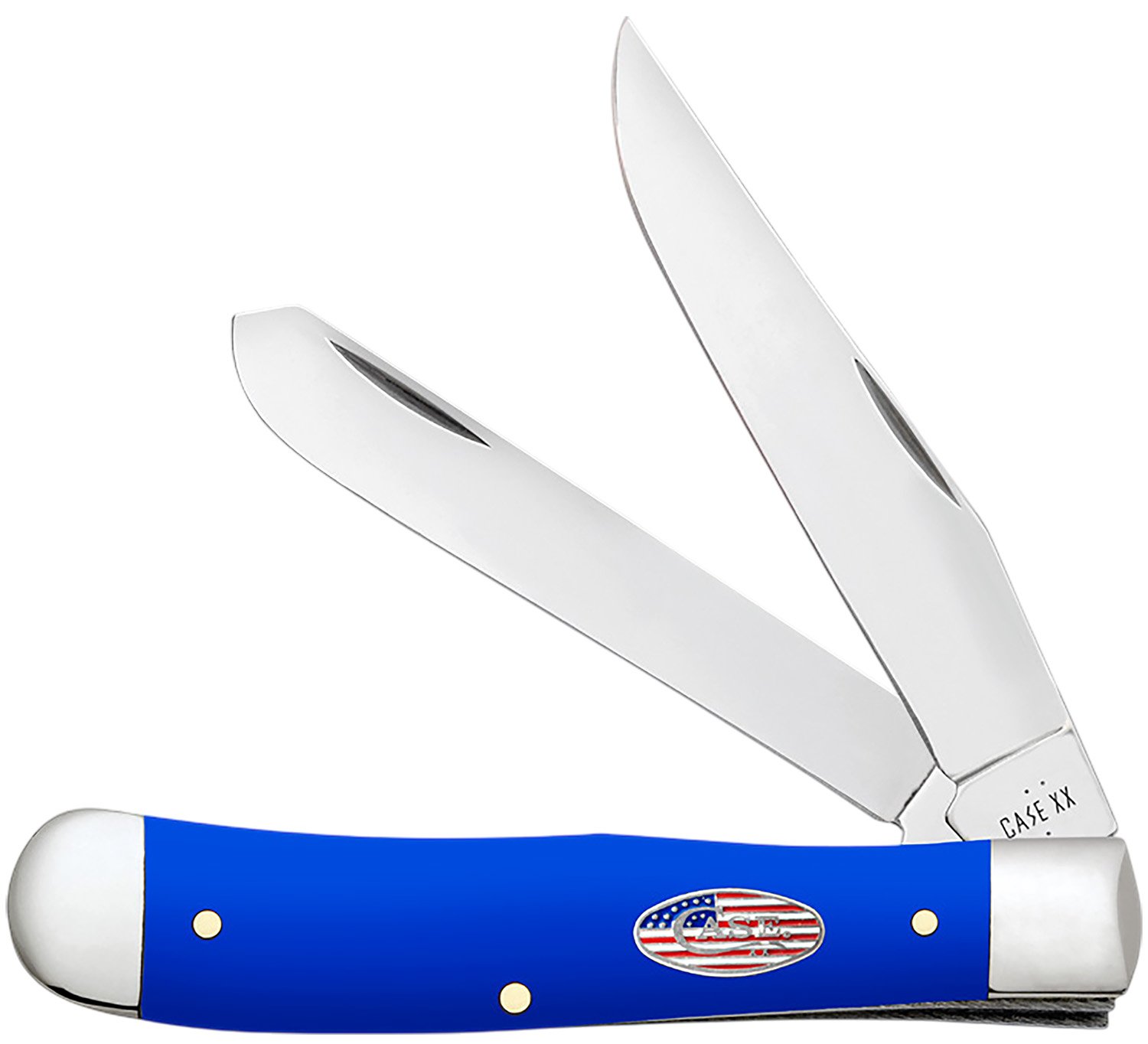 Case 16400 USMC Folding Clip Point/Spey Plain Tru-Sharp SS Blade, Smooth Royal Blue Synthetic Handle - Case Cutlery - CLIP POINT/SPEY