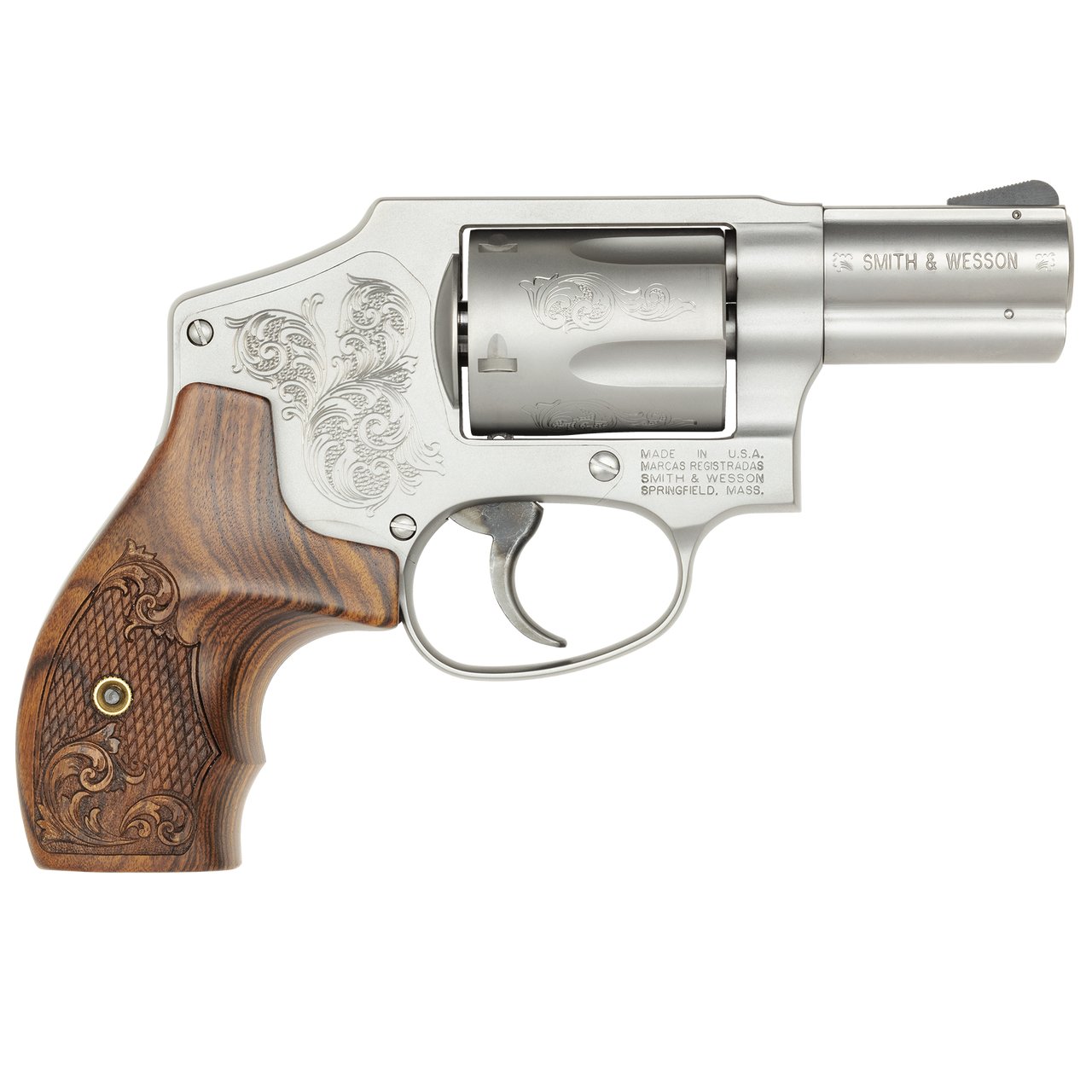 Smith & Wesson Model 640 357 Magnum 2 1/8 in Engraved Silver Wood Grip - Smith & Wesson - 357 Magnum | 38 Special