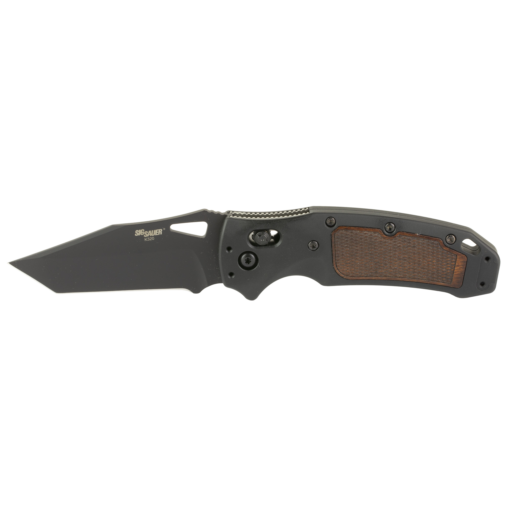 Hogue 36367 SIG K320 AXG 3.5" Tanto Blade Black Aluminum Walnut Inlay