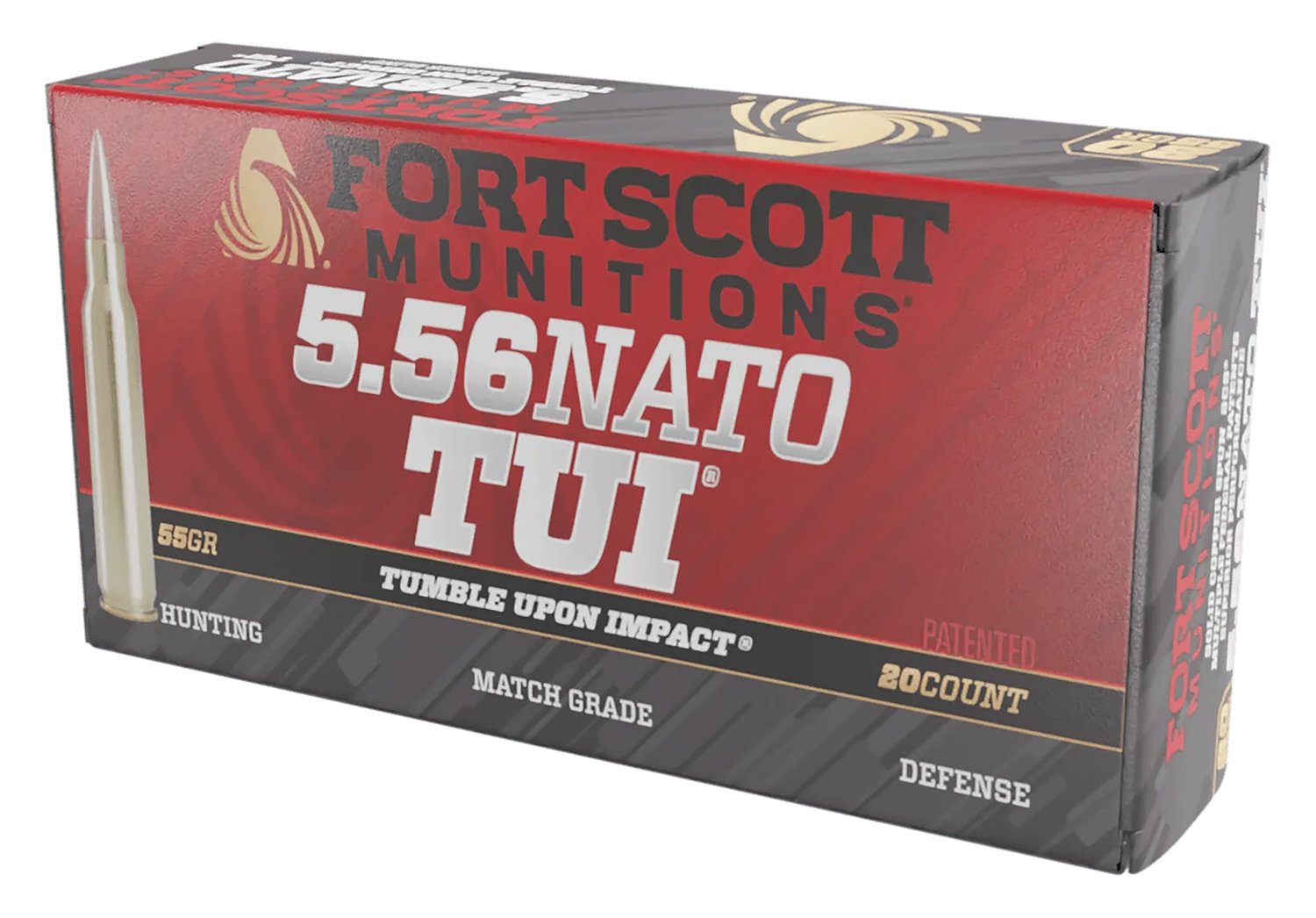 Fort Scott Munitions 556055SCV 5.56x45mm 55gr Solid Copper Ammo 20 Rounds
