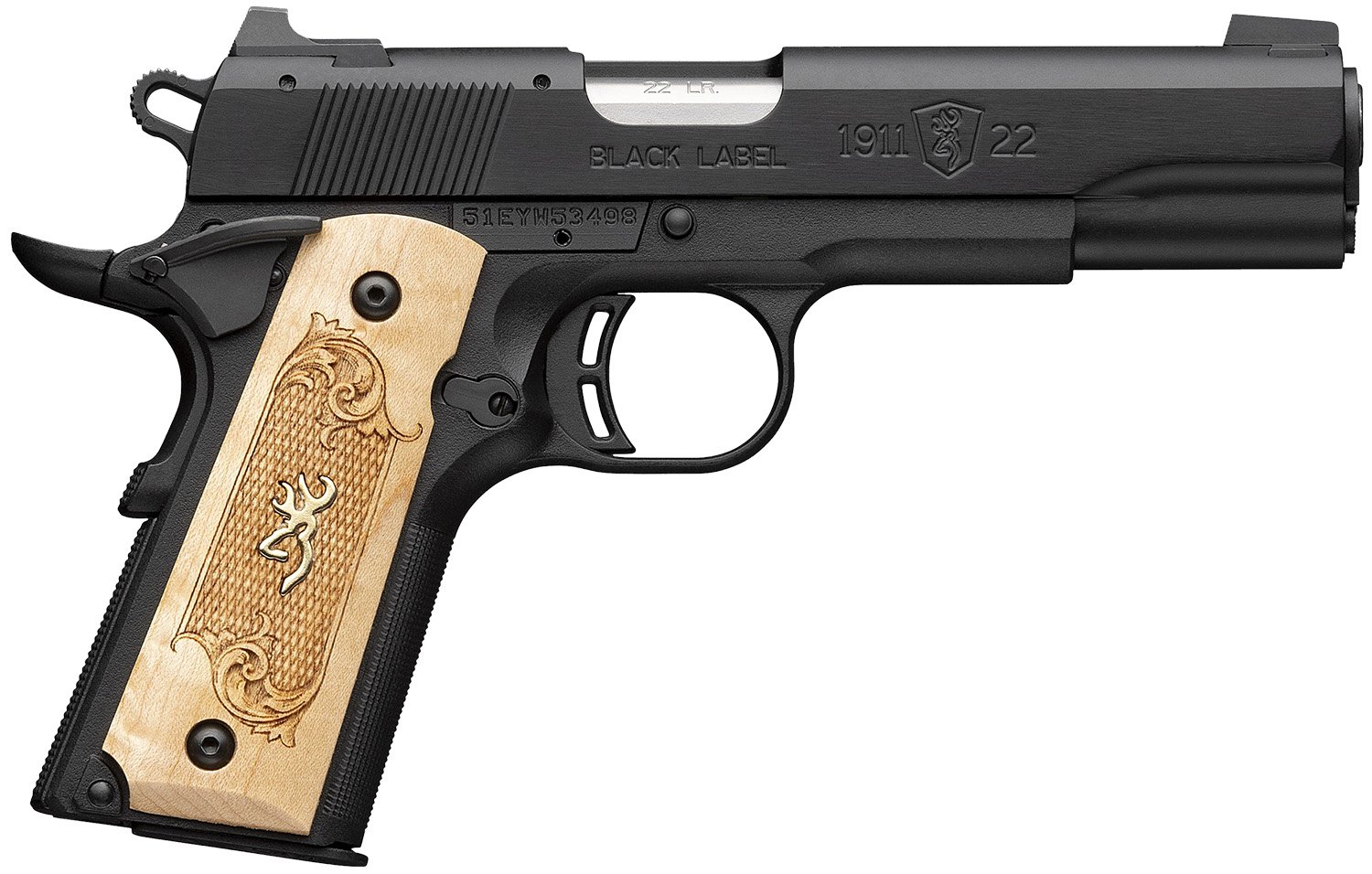 Browning 051067490 1911-22 22LR 10+1 Matte Black Maple Grips 4.25" Barrel - Browning - 22 LR