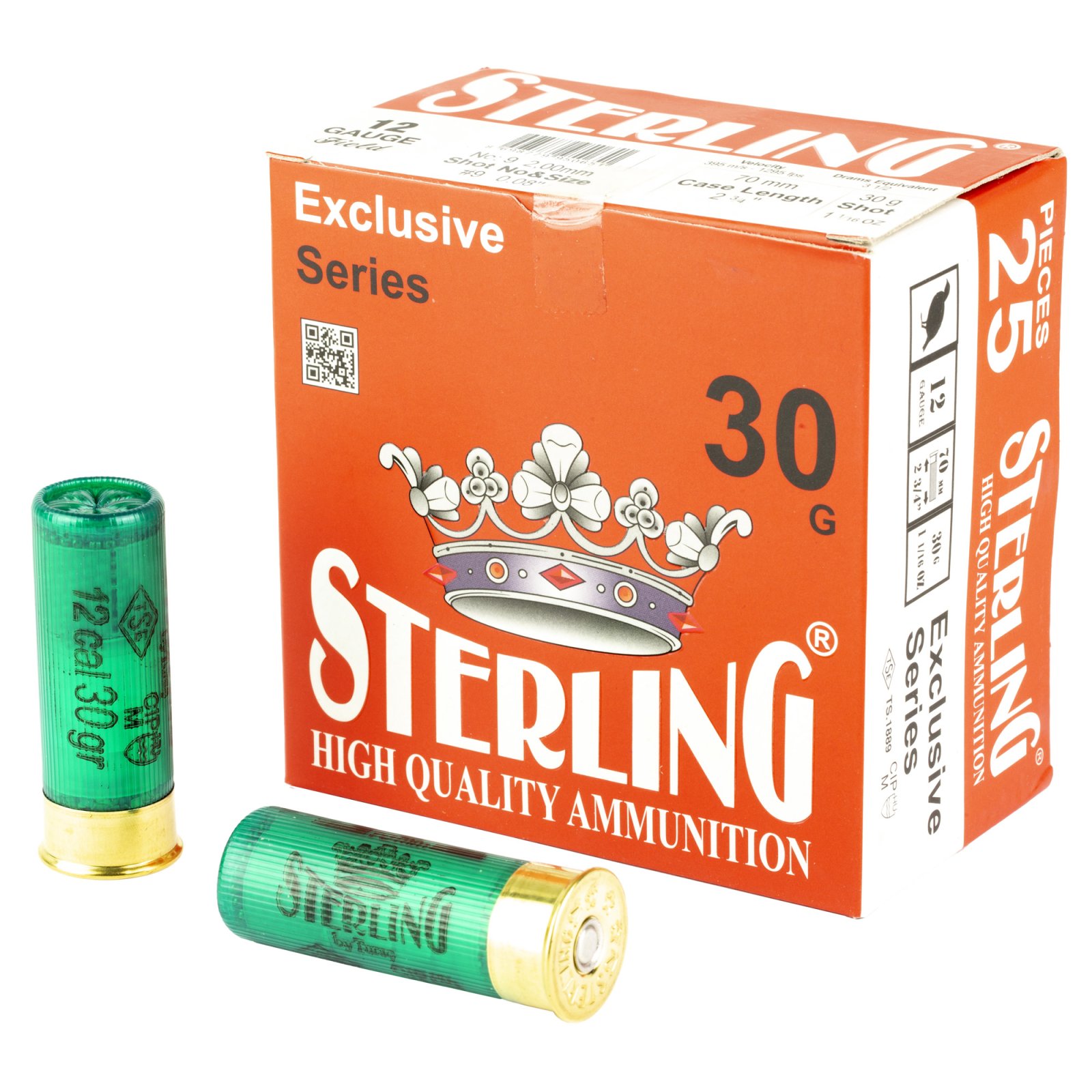Sterling Exclusive Series 12 Gauge 2.75" #9 1 1/6 oz Shot Shell 25 Round