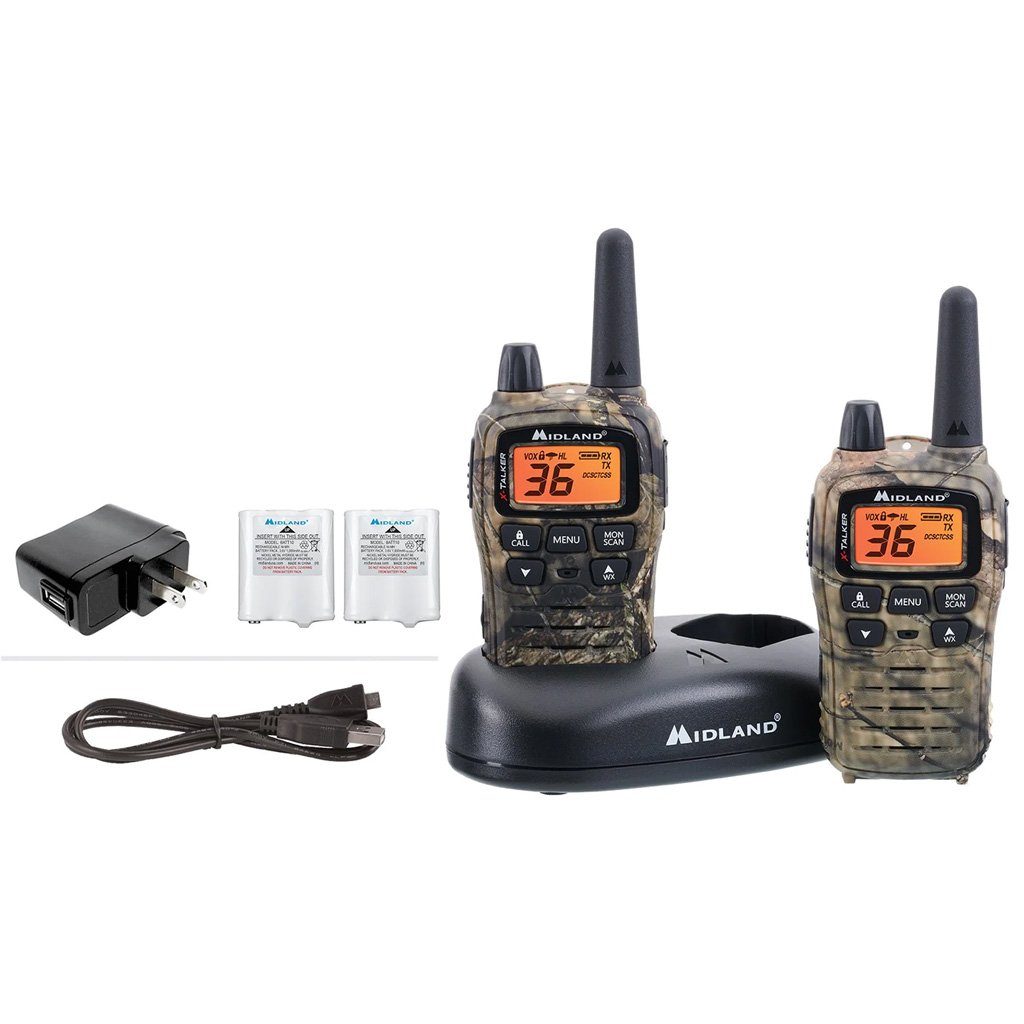 Midland T75VP3 Two-Way Radio Mossy Oak 2 pk. 38-mile range, 36 channels, weather scan, animal call alerts