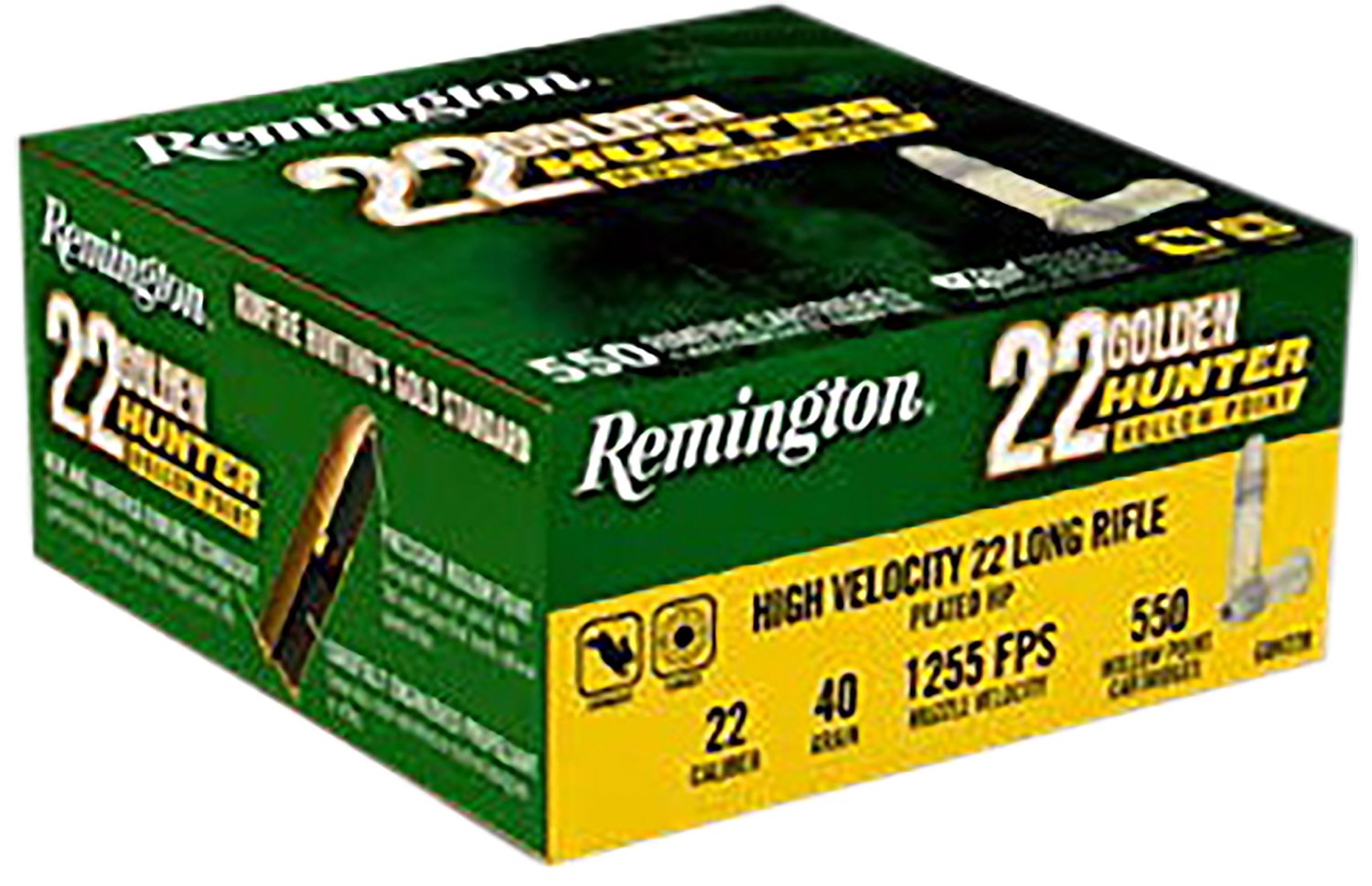 Remington R21253 Golden Hunter 22LR 40gr Hollow Point 550 Rounds - Remington Arms Company, LLC - 22 LR