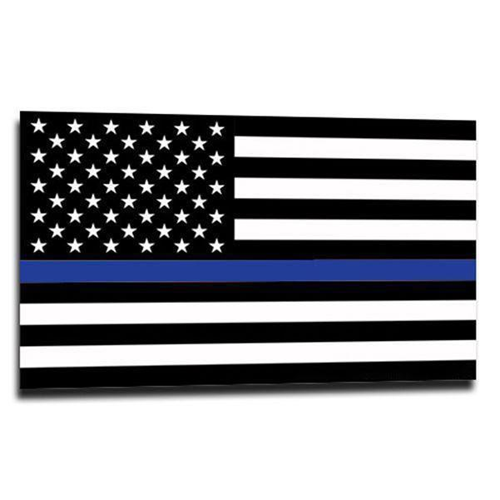 Buy Thin Blue Line American Flag Sticker, 6 x 4 Inches online