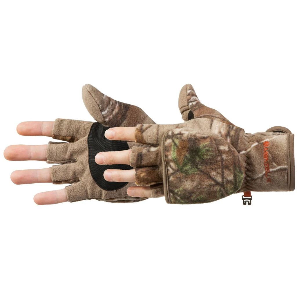 Manzella Bow Hunter Convertible Gloves Large Realtree Edge H012M-RXE-L Fleece Water Resistant Shell - Manzella