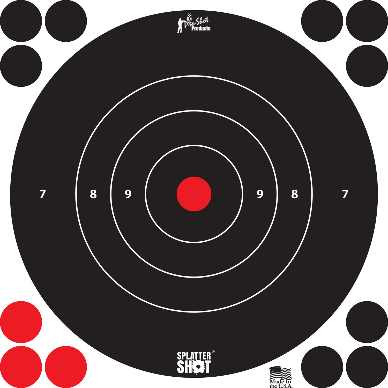 Pro-Shot Splatter Shot 8 White Bullseye Target 6/ct