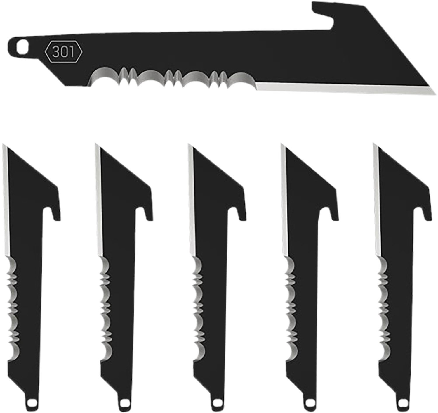Outdoor Edge Utility Replacement Blades Serrated Black 3 in. 6 pk. - Outdoor Edge