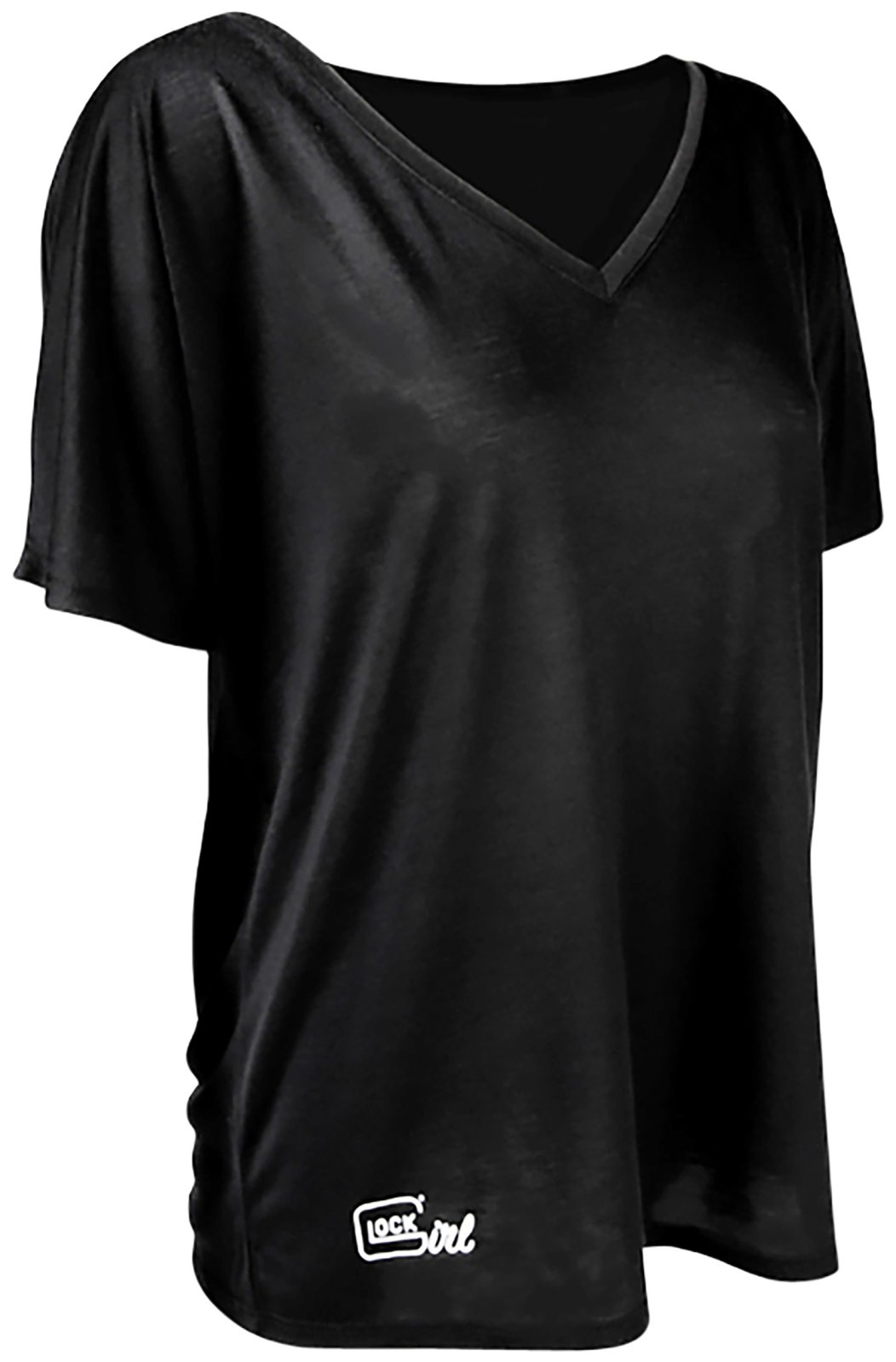Buy Glock AP960351 Girl Relaxed Black V-Neck Medium Pre-Shrunk Cotton Shirt online