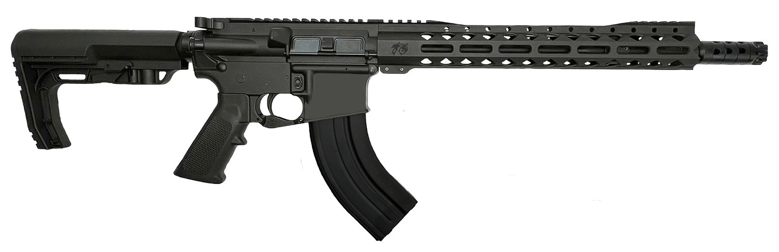T6 Firearms T80010BLK Warrior 7.62x39 16" MLOK Rifle, TCS, Black Finish - T6 - 7.62x39mm