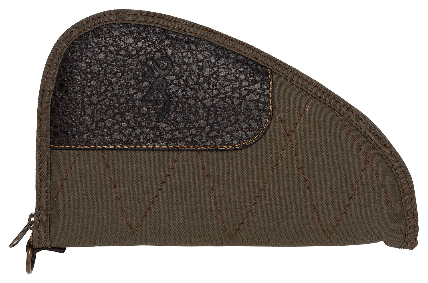 Browning Laredo Handgun Case Olive Brown Canvas Leather Trim