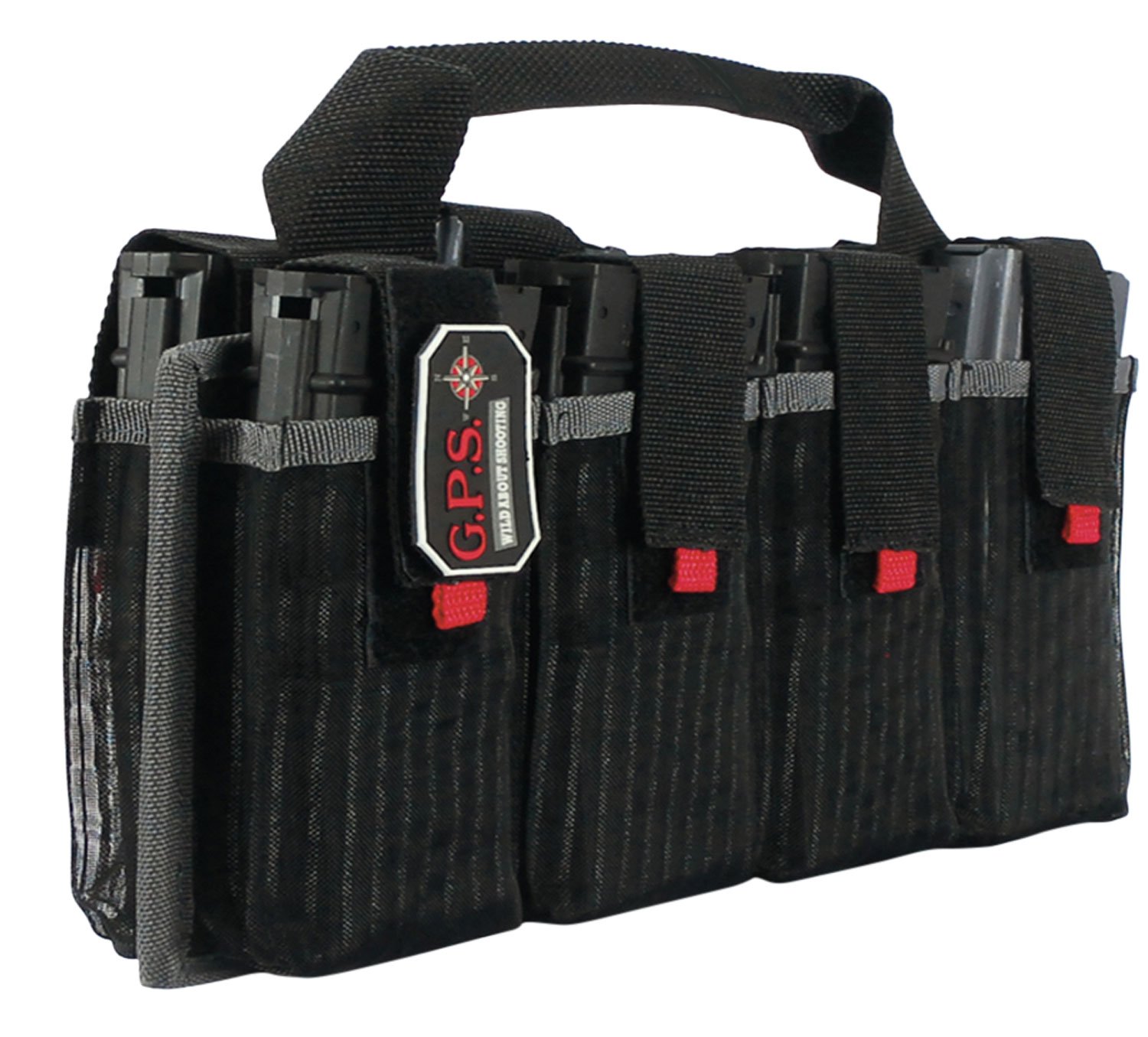 G Outdoors 1365MAG AR Magazine Tote Black Nylon Holds 8 Magazines - GPS - BLACK