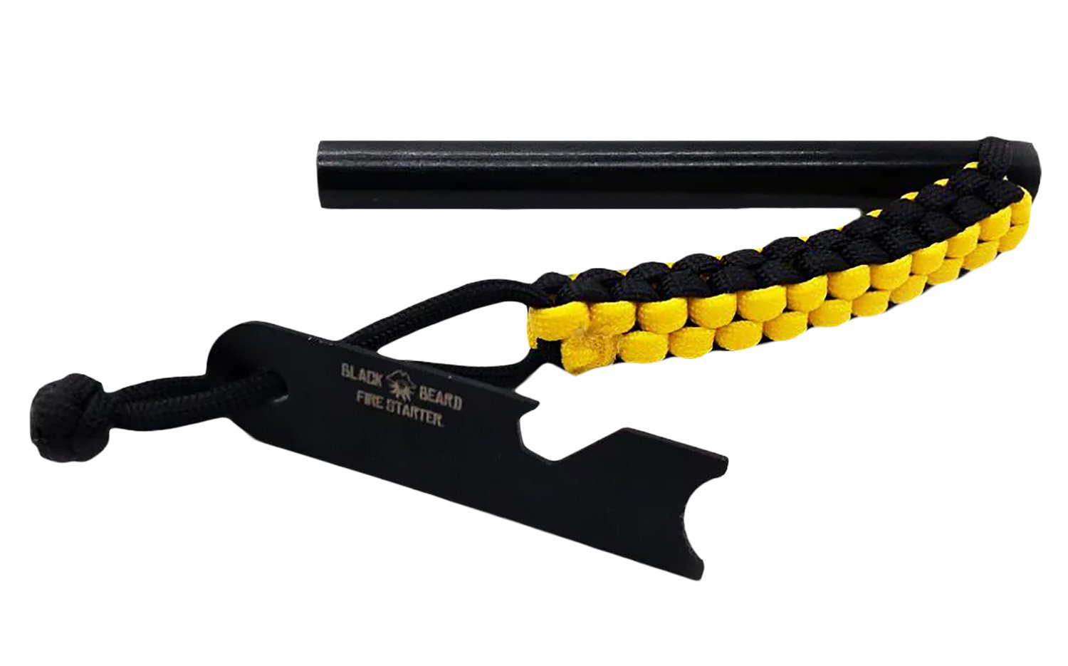 Black Beard Fire Starters FR Ferro Rod Black/Yellow 7' Long - BLACKBEARD - FERRO ROD