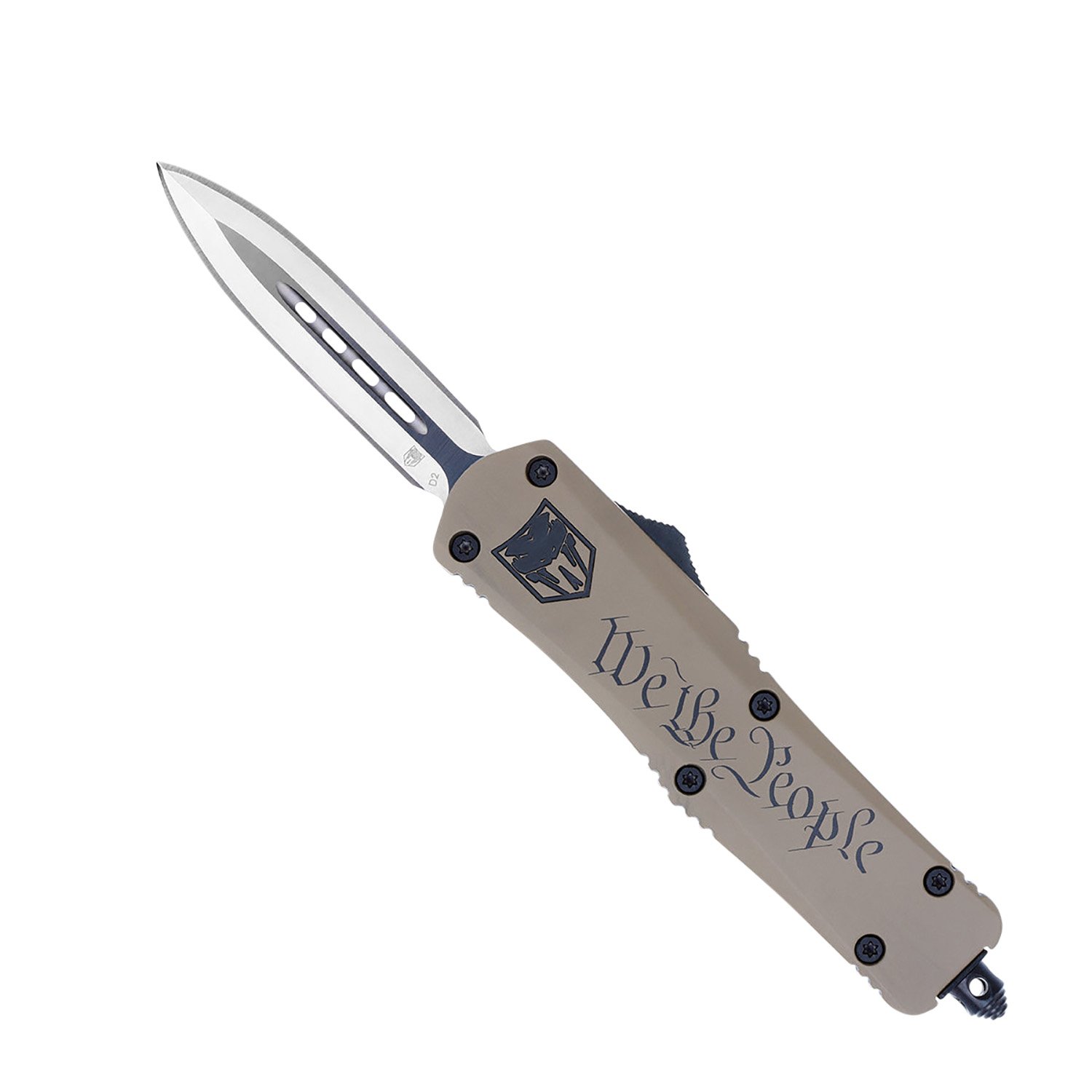 CobraTec MWTPFS3DAGNS We The People 3" D2 Steel OTF Dagger Tan Handle - CobraTec Knives - DAGGER