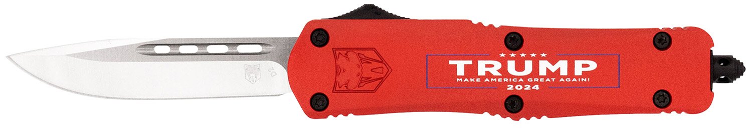 Buy CobraTec MTRP24REDDNS OTF FS-3 Medium Trump Red Drop Point Knife online