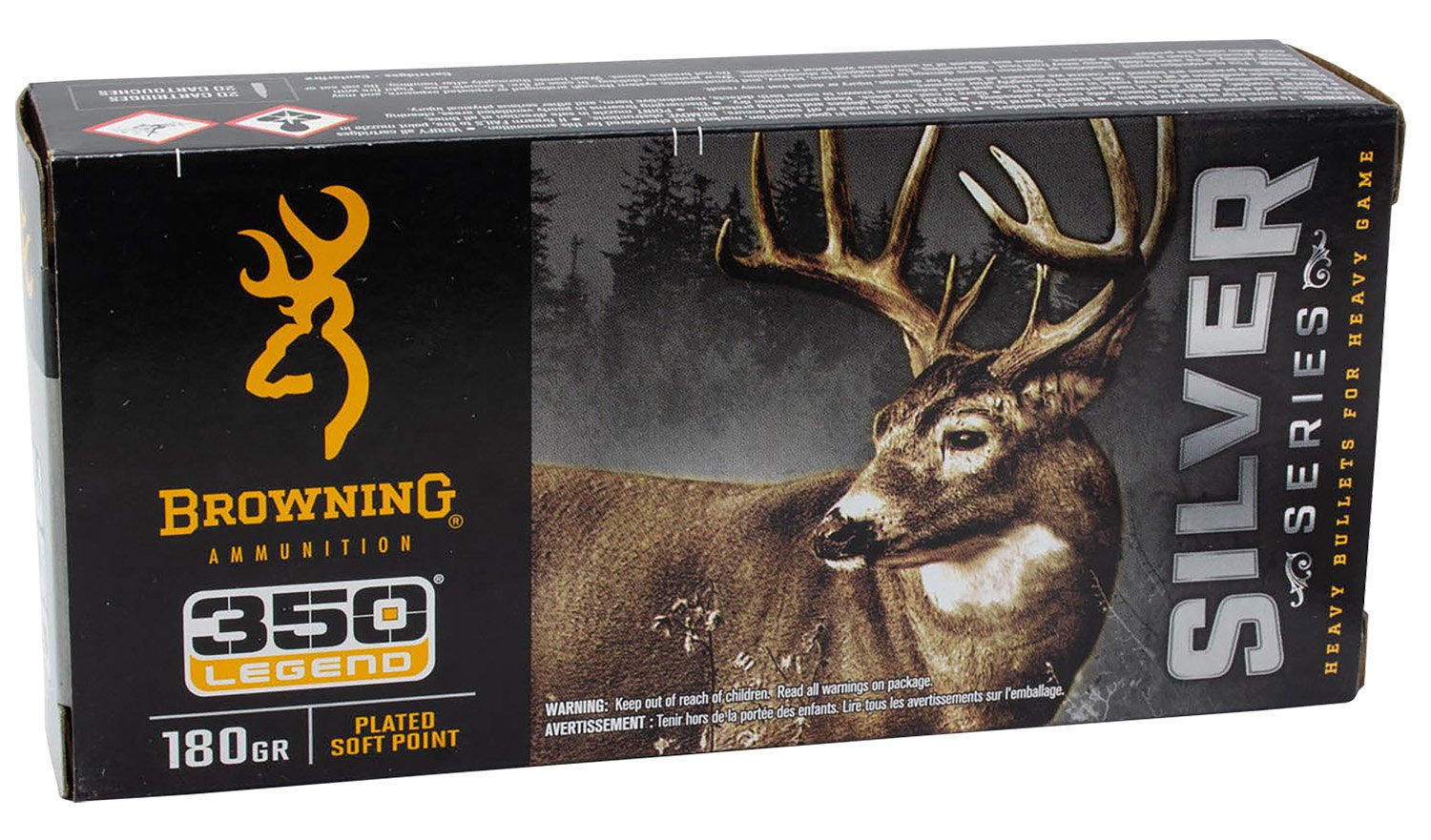 Browning Silver .350 Legend Ammo 20 Rounds 180gr PSP - Winchester - PLATED SOFT POINT