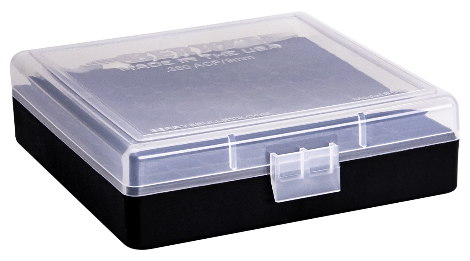 Berry's Mfg #001 Clear Top/ Black Ammo Box - 380 ACP/ 9mm Luger 100/ct - Berry's Mfg - AMMO BOX