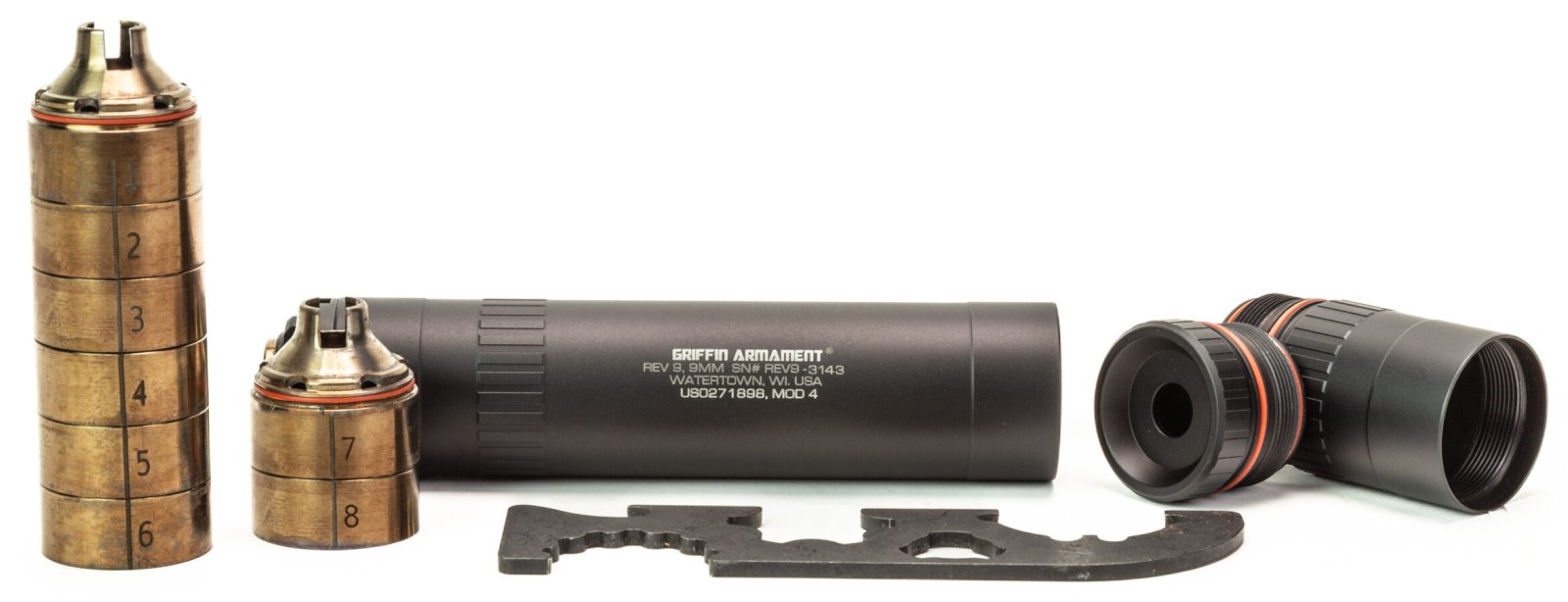 Griffin Revolution 9 Mod 4 9mm Black Suppressor