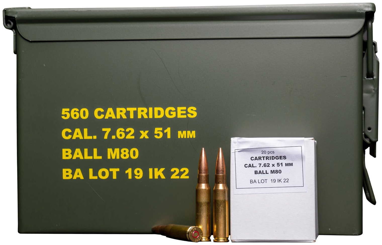 GO IGMAN 7.62X51 M80 560RD M2A1 2 CAN CRATE