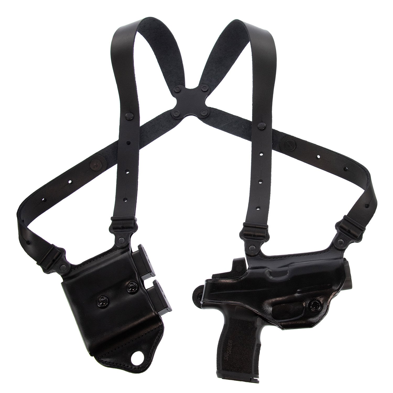 Galco MCII224B Miami Classic II Shoulder Holster Black Leather Right Hand