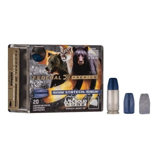 Federal P357SHC1 Premium 357 Magnum 180gr Solid Core Syntech 20/Box - Federal Premium Ammunition - SOLID CORE SYNTHETIC FLAT NOSE