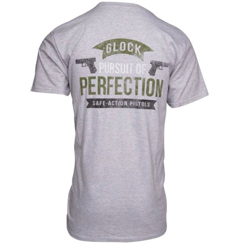 Glock AA75117 Heather Grey T-Shirt Small - 90% Cotton 10% Polyester Pursuit Design