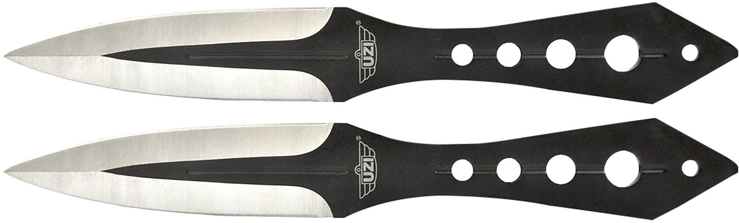 Uzi UZKTRWTZP Throwing Knives Set, Black/Silver Stainless Steel, 8" - Camp Chef