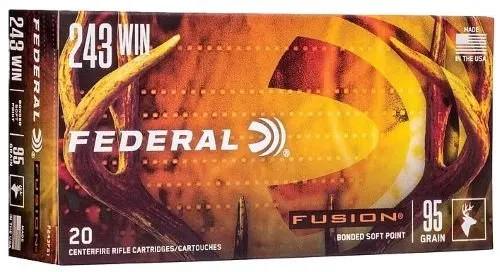 Federal Premium Fusion Tipped .243 Win 95 Grain F243TFS1 - Federal Premium Ammunition - 243 Win