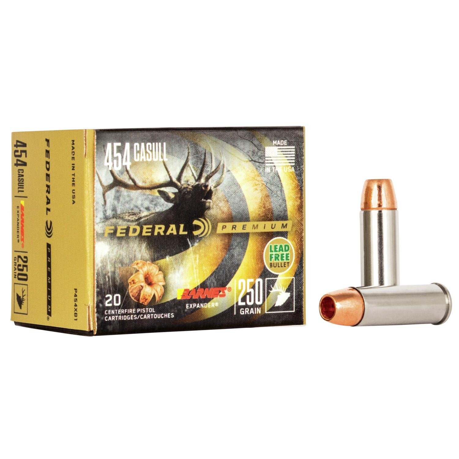 Federal P454XB1 454 Casull 250gr Barnes Expander BRX 20 Rounds Box - Federal Premium Ammunition - BARNES EXPANDER BRX