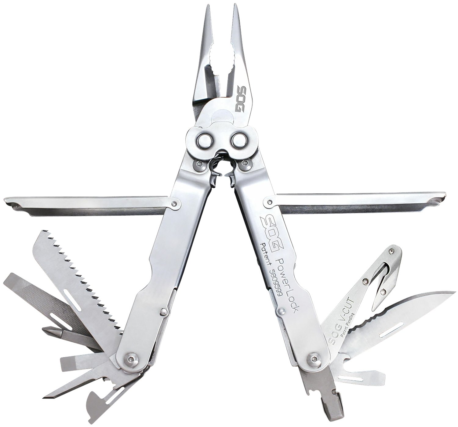 SOG SOG-S62N-CP PowerLock V-Cutter 420 Stainless Steel Multi-Tool 7"