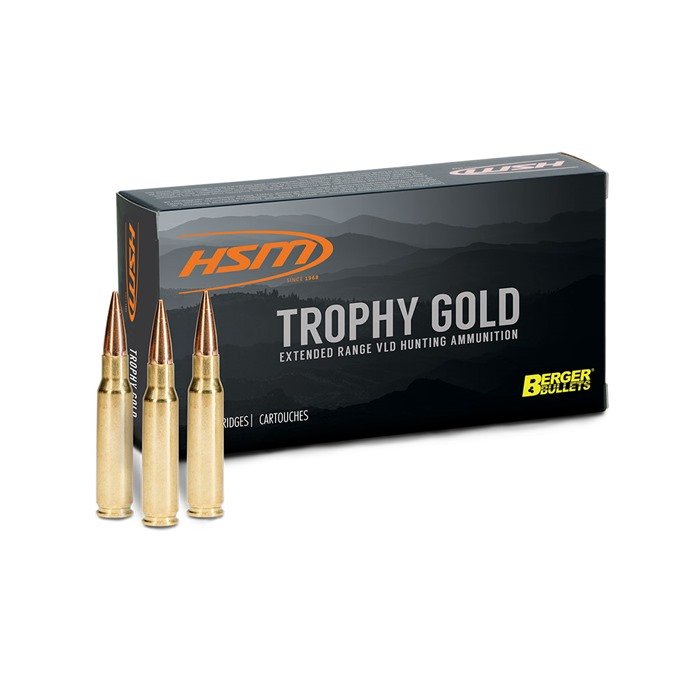 HSM BER-6BR95TVLD Trophy Gold 6mm 95gr Berger VLD 20rd Ammo - HSM Ammunition - 6 MM BR