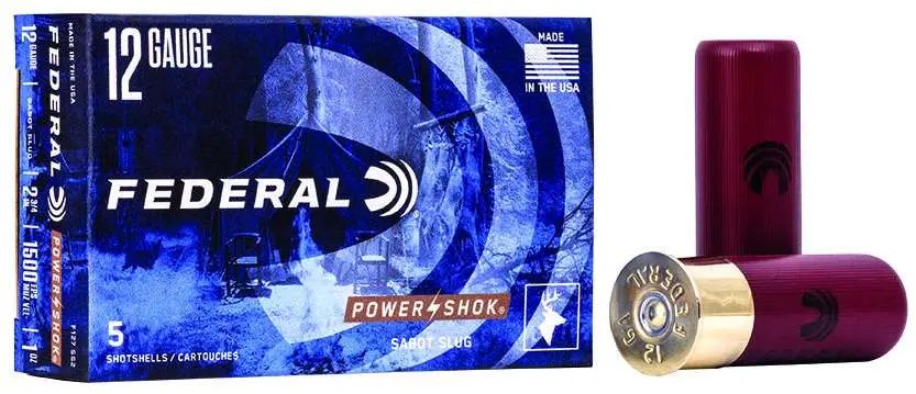 Federal F127SS2 Power-Shok Shotshell 12 Gauge 2.75" 1 oz Sabot Slug Shot 5 Per Box/ 50 Cs - Federal Premium Ammunition - RIFLED SLUG