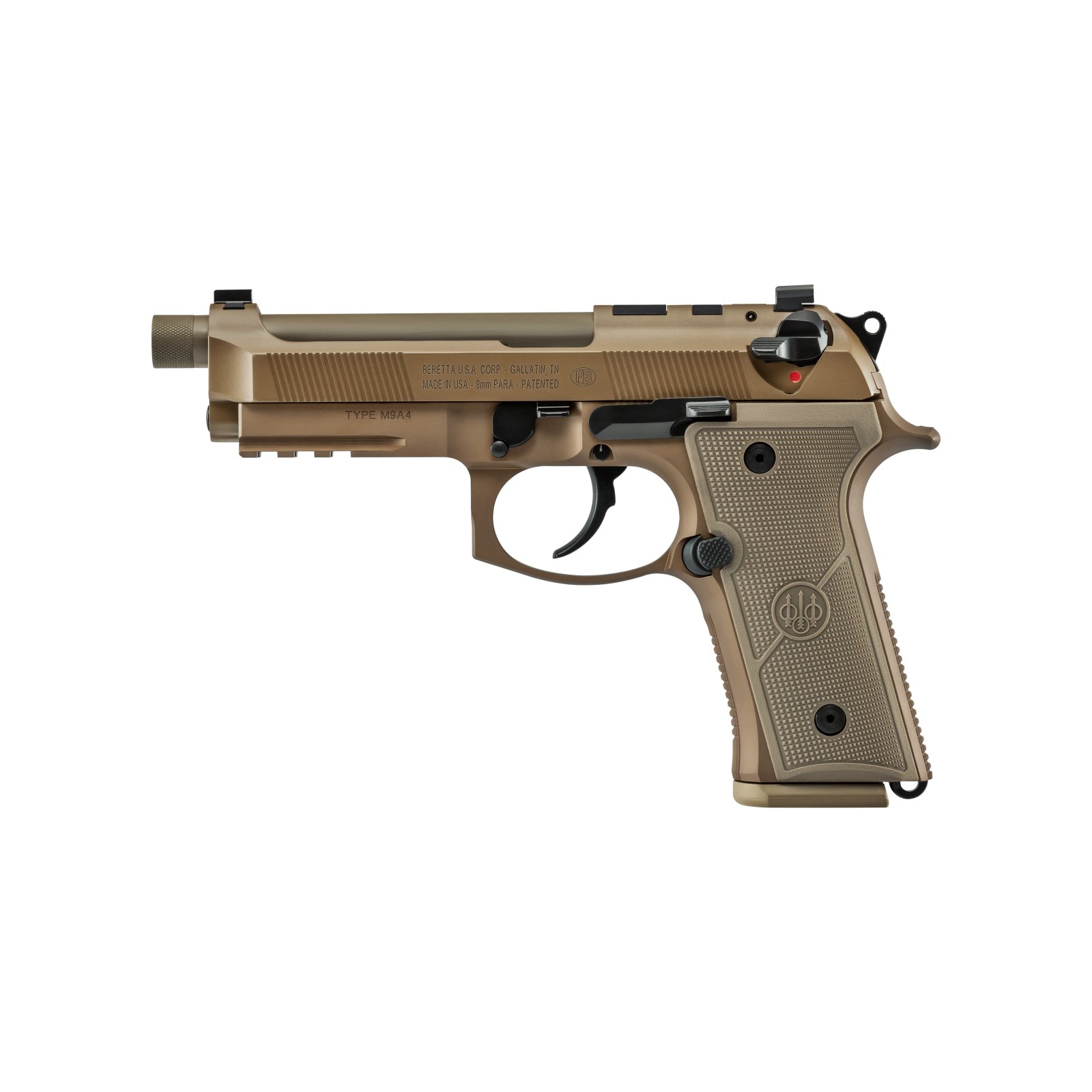 Beretta M9A4 Centurion 9mm Luger 5.10" Barrel 10+1, FDE Cerakote Frame, Optic Cut Slide, Polymer Grip - Beretta - 9mm