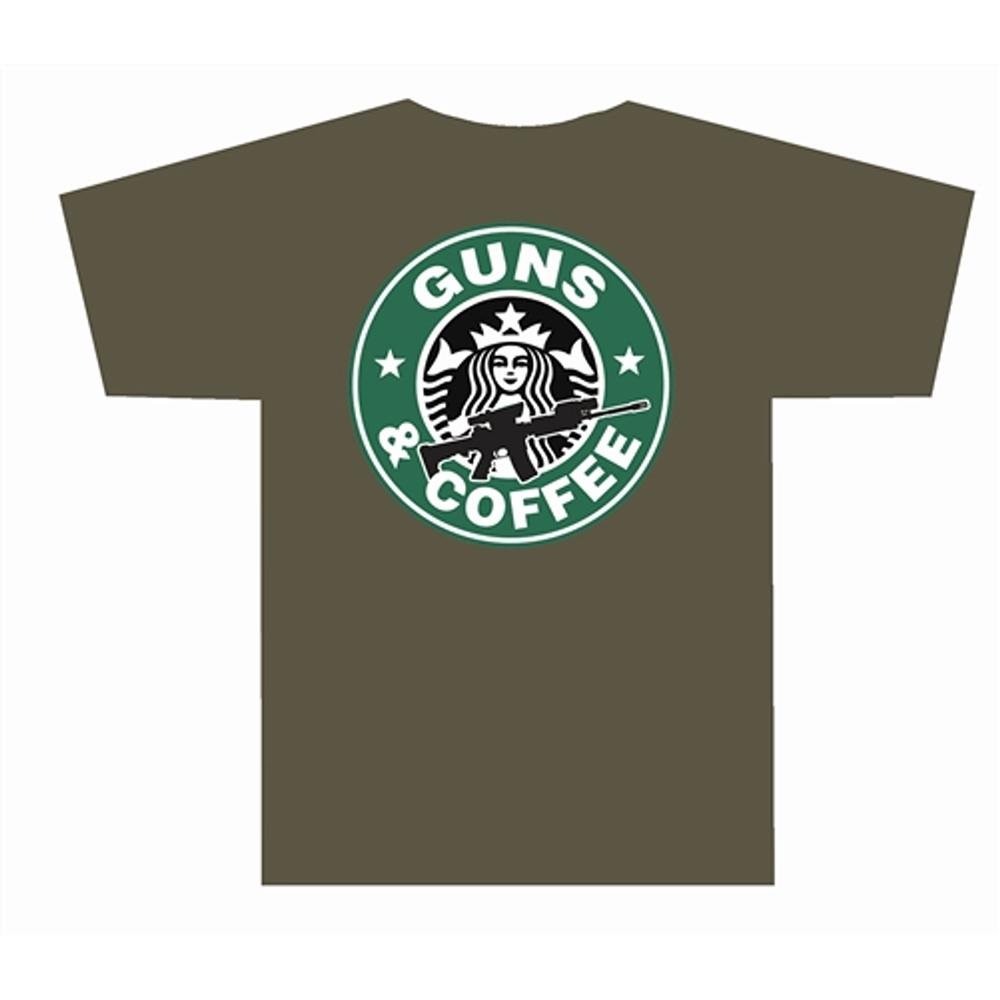 Tuff Products Guns and Coffee Short Sleeve Shirt OD Green XL - Tuff Products