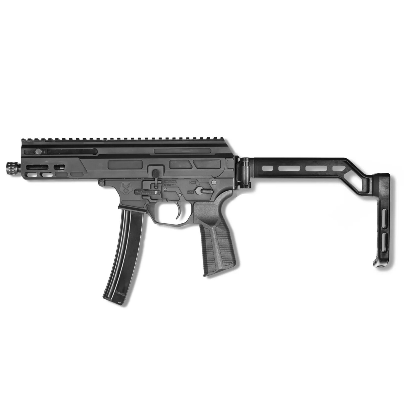 MAT9-K MP5 BRC 9MM 5" 33RD BLK Roller Delayed 9mm Bufferless Pistol, Last Round Bolt Hold Open Ambi Mag Release, Non-Reciprocating Charging Handle and Safety Selector Billet Aluminum, A3 Industries Pistol Brace, MP5 Mag Compatible
