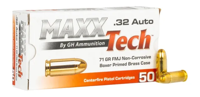Tulammo PTGB32B 32ACP 71gr FMJ 50 Rounds Box - MaxxTech - 32 ACP