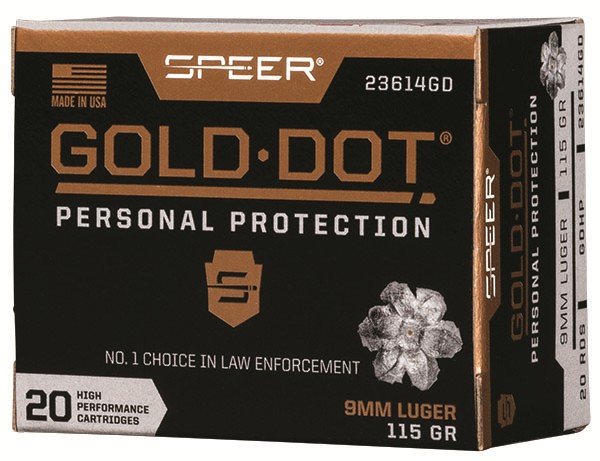 Speer Gold Dot 9mm Luger 115 Grain Hollow Point 20 Rounds per Box - Speer - HOLLOW POINT