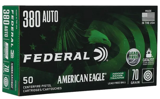 Federal American Eagle Indoor Range Training 380 ACP Lead Free 70 Grain ... - Federal Premium Ammunition - 380 Auto for sale at TheGunDock
