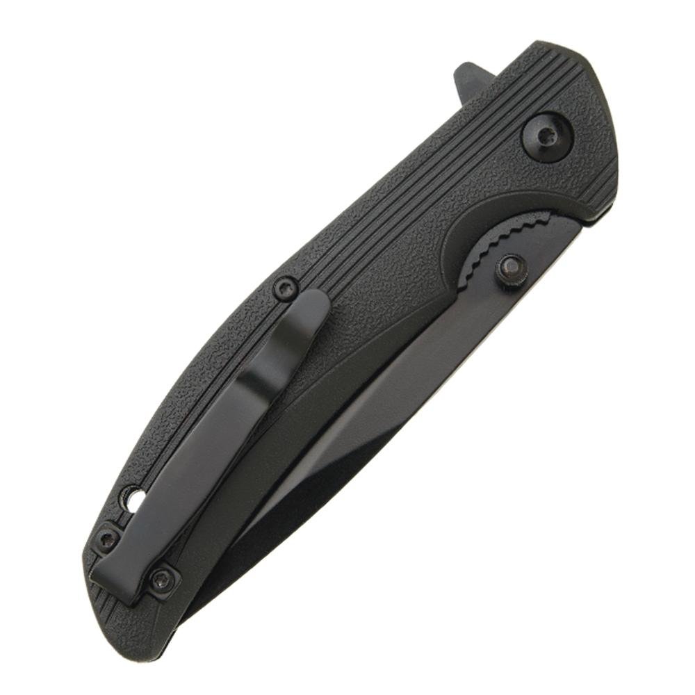 Bear & Son Sideliner Folding Knife 3-3/4 Drop Point Blade Black Zytel with Flipper - Bear Archery