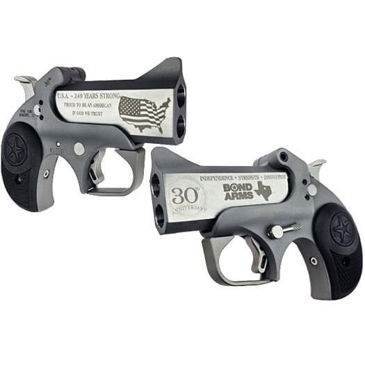 Bond Arms Limited Edition 30th Anniversary Handgun .45 Colt /410ga 2rd Capacity 3 Barrel w/ Small Rubber Grips - Bond Arms, Inc. - 410 Bore | 45 Colt