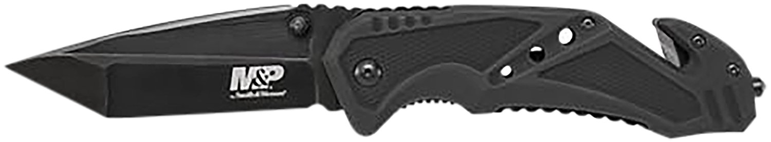 Smith & Wesson S&W Knife Clip Folder 3.8" Blade Black W/ Strap Cutter