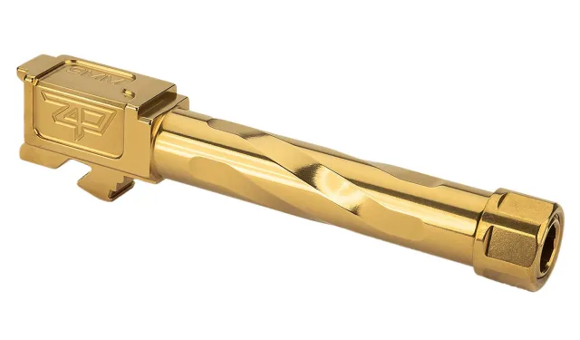 Zaffiri Precision ZP.19BTG 9MM Threaded Pistol Barrel 4.02" TiN Gold Finish - Zaffiri Precision - 4.50"