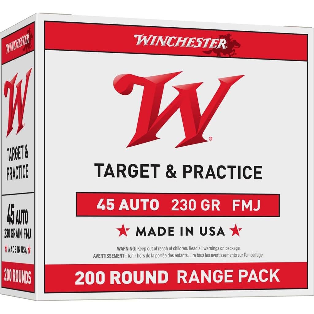 Winchester USA45W 45 Auto 230 Grain FMJ 200 Rounds Box - Winchester - FULL METAL JACKET