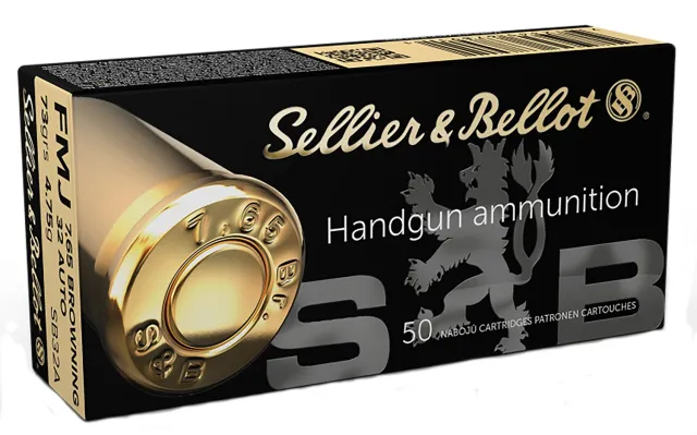 Sellier & Bellot SB32A Handgun Target 32 ACP 73 gr FMJ 50 Per Box - Sellier & Bellot - 32 Auto