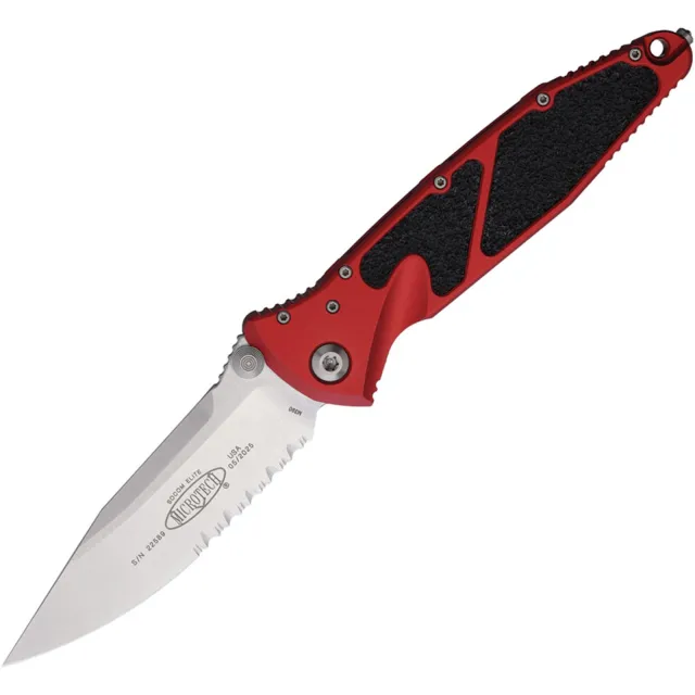 Microtech Socom Elite 160-11RD 3.98 In Part Serrated Stonewash Red ALU Handle