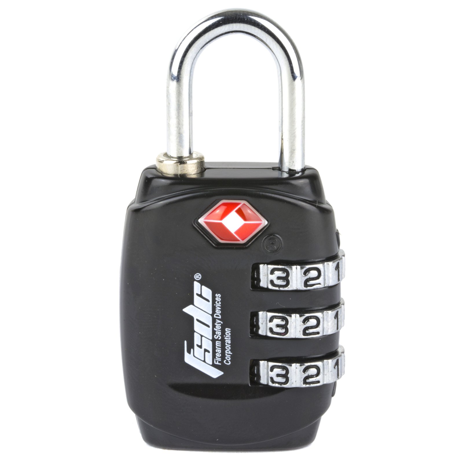 FSDC Lock Black TSA Lock w/Steel Shackle