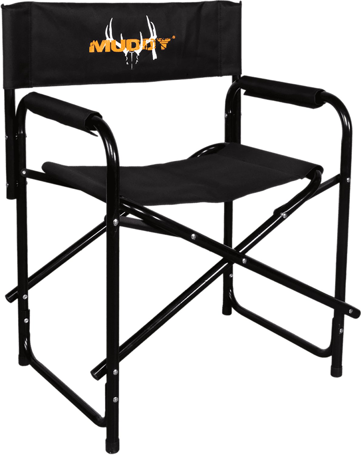 Walker's MUDDRC Director's Chair Black, Foldable with Armrests - Muddy Outdoors
