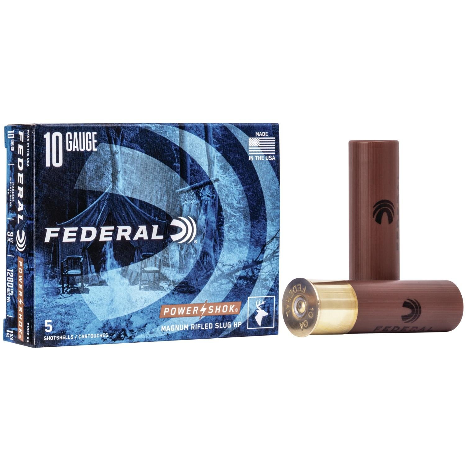 Federal F103F RS 10 Gauge 3.5 in 1.75 oz Rifled Slug 5 Rounds per Box - Federal Premium Ammunition - RIFLED SLUG