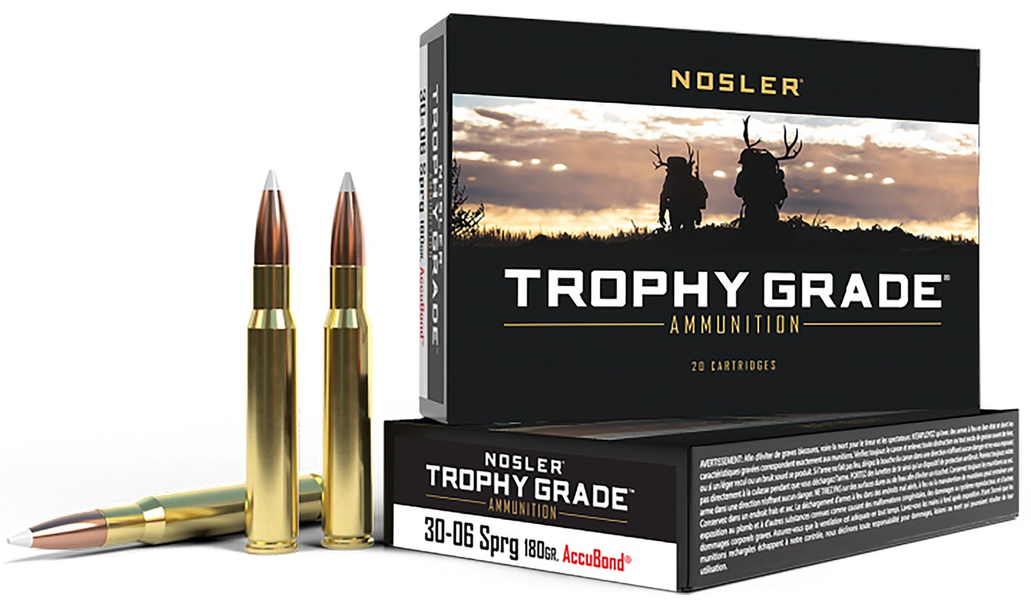 Nosler 46134 Trophy Grade 30-06 Springfield 180 Grain AccuBond 20 Rounds - Nosler - NOSLER ACCUBOND